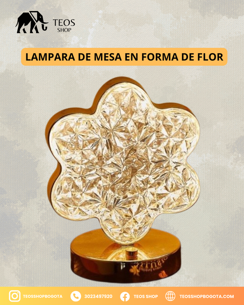 Lampara de mesa en forma de flor