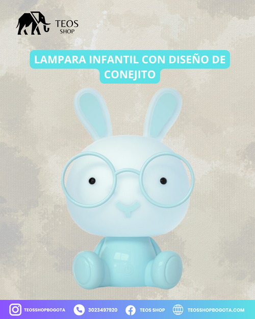 Lampara infantil con diseño de conejito