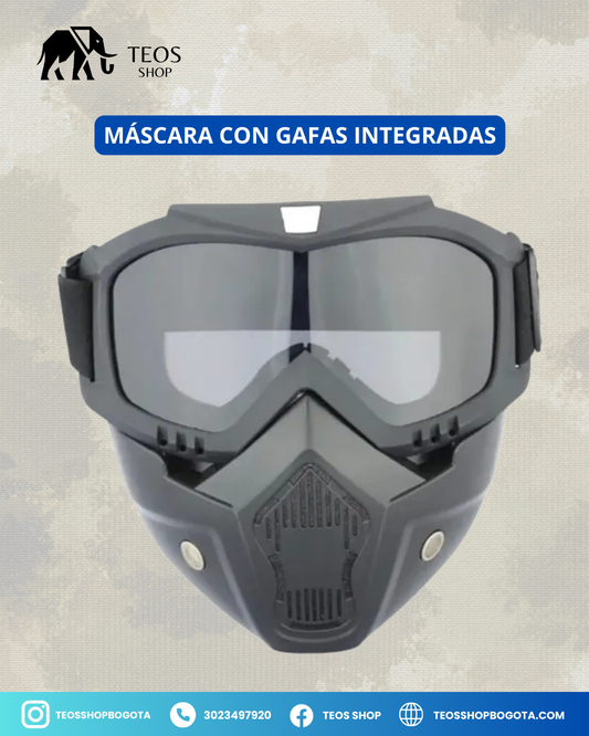 Máscara con gafas integradas