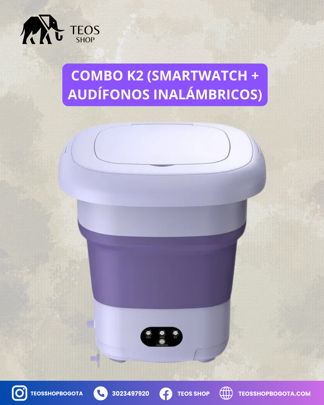 Mini Lavadora Portátil Plegable