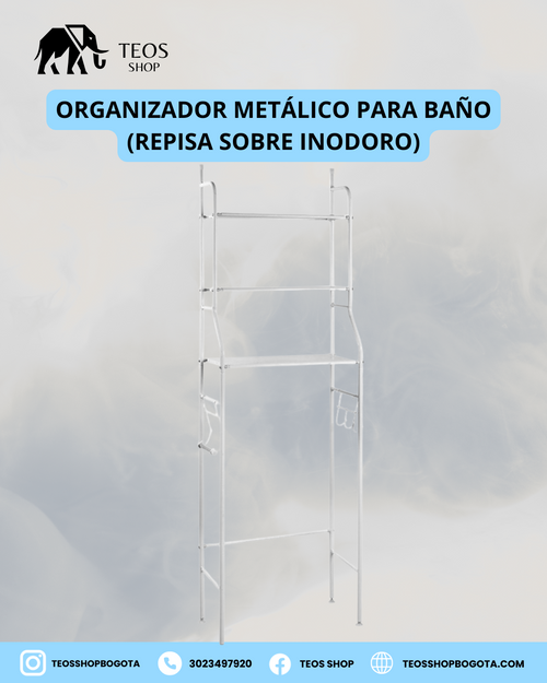 Organizador metálico para baño (repisa sobre inodoro)