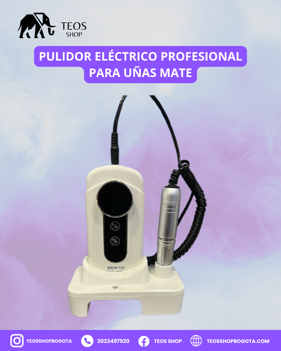Pulidor eléctrico profesional para uñas mate