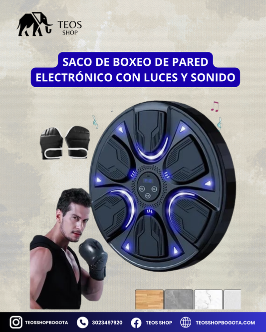Saco de Boxeo de Pared Electrónico con Luces y Sonido