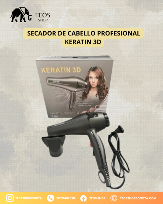Secador de cabello profesional Keratin 3D.