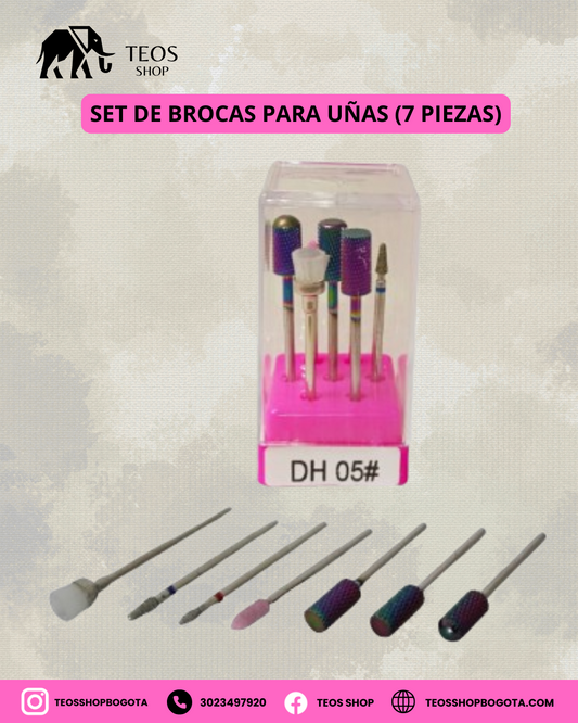 Set de Brocas para Uñas (7 Piezas)