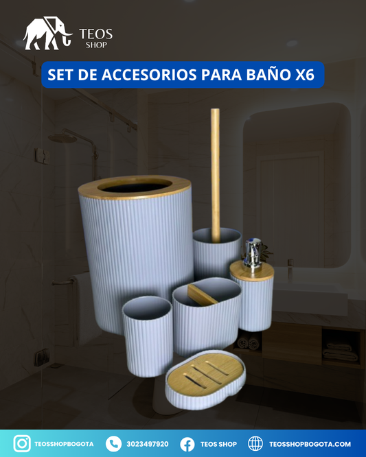 Set de accesorios para Baño x6