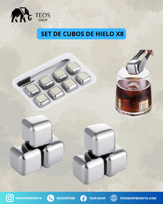 Set de cubos de hielo x8