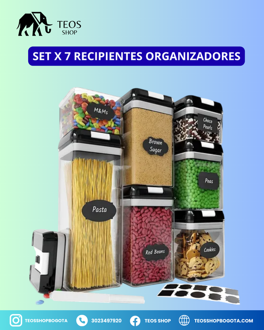 Set x7 recipientes organizadores