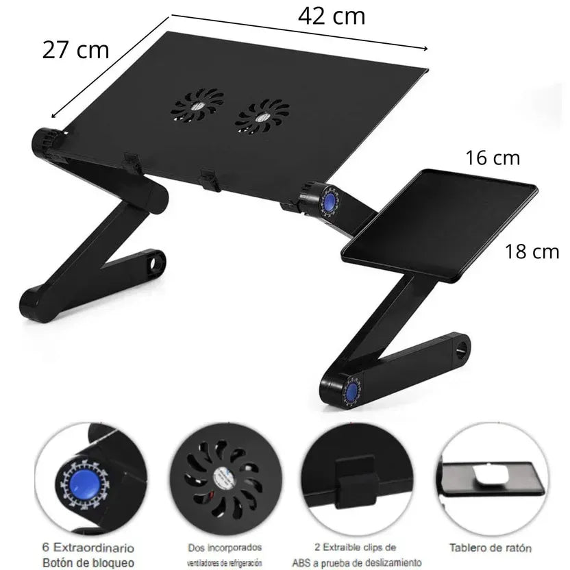 Mesa para laptop portátil plegable con ventiladores refrigerantes y enfriadores