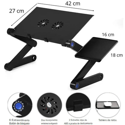 Mesa para laptop portátil plegable con ventiladores refrigerantes y enfriadores
