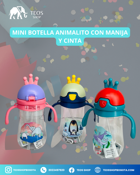 Mini Botella Animalito con Manija y Cinta