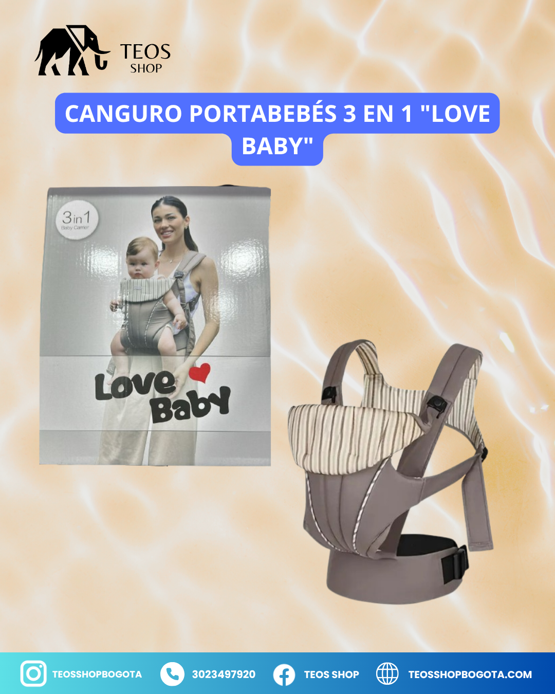 Canguro portabebés 3 en 1 "Love Baby"