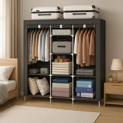 Closet Armario Portátil Doble Desarmable con Forro