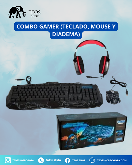 Combo gamer (teclado, mouse y diadema)