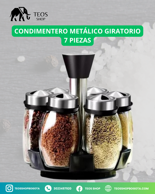 Condimentero Metálico Giratorio 7 piezas