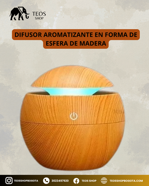 Difusor aromatizante en forma de esfera de madera