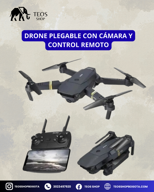 Drone plegable con cámara y control remoto