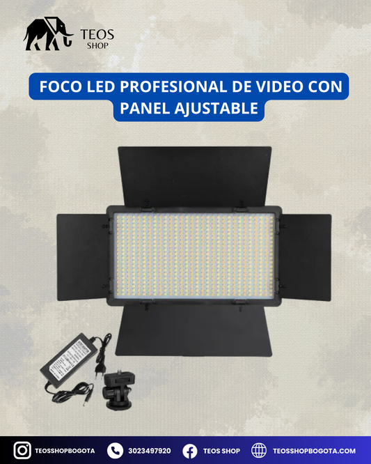 Foco LED profesional de video con panel ajustable