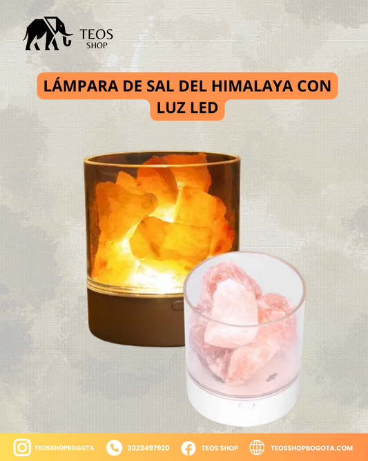 Lámpara de sal del Himalaya con luz LED