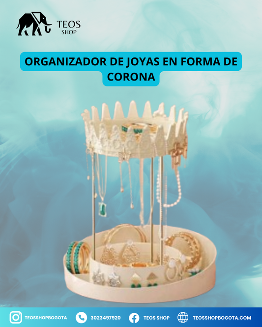 Organizador de joyas en forma de corona