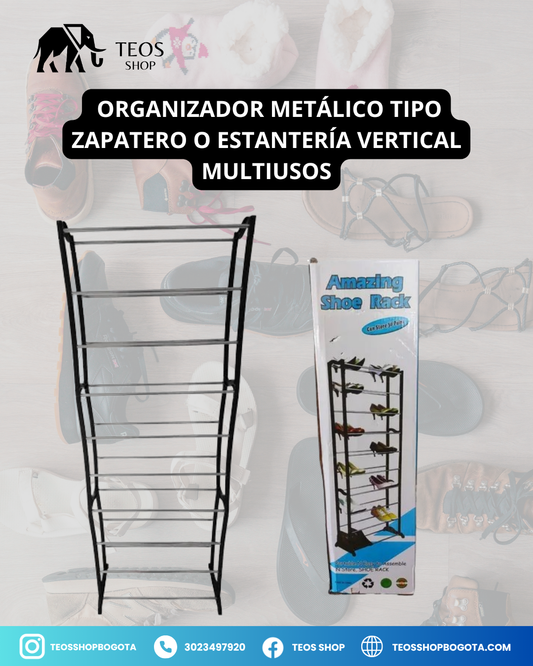Organizador metálico tipo zapatero o estantería vertical multiusos