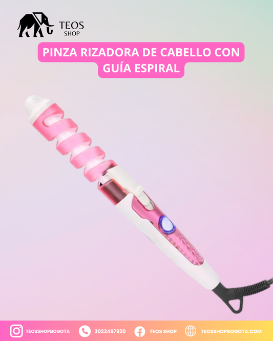 Pinza rizadora de cabello con guía espiral