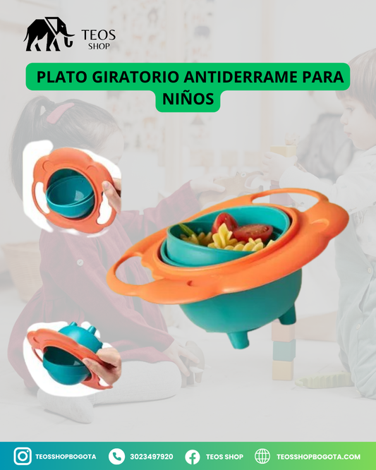 Plato giratorio antiderrame para niños