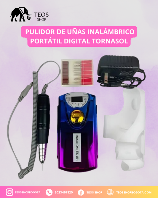 Pulidor de uñas inalámbrico portátil digital tornasol