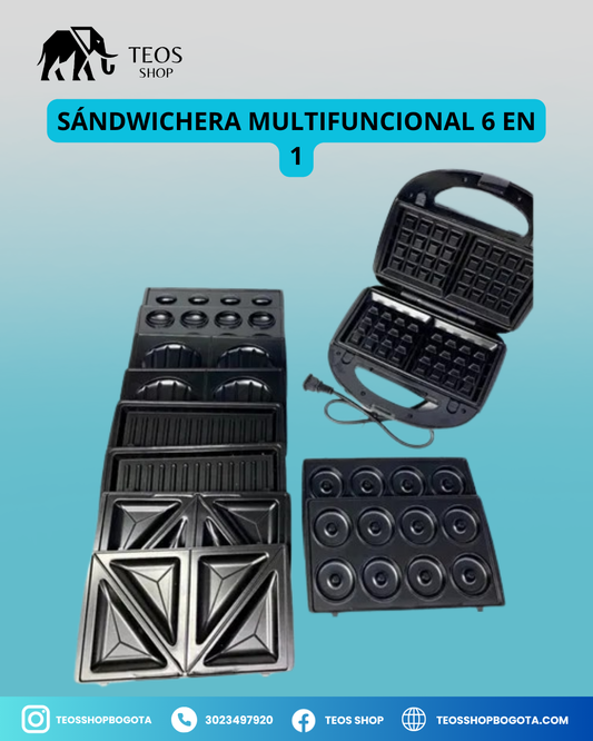Sándwichera multifuncional 6 en 1