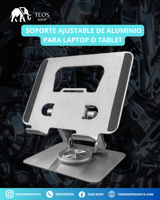 Soporte ajustable de aluminio para laptop o Tablet