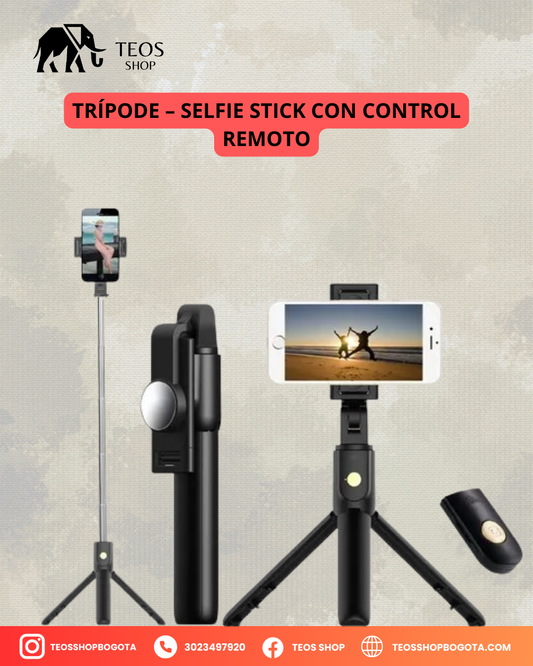 Trípode – selfie stick con control remoto