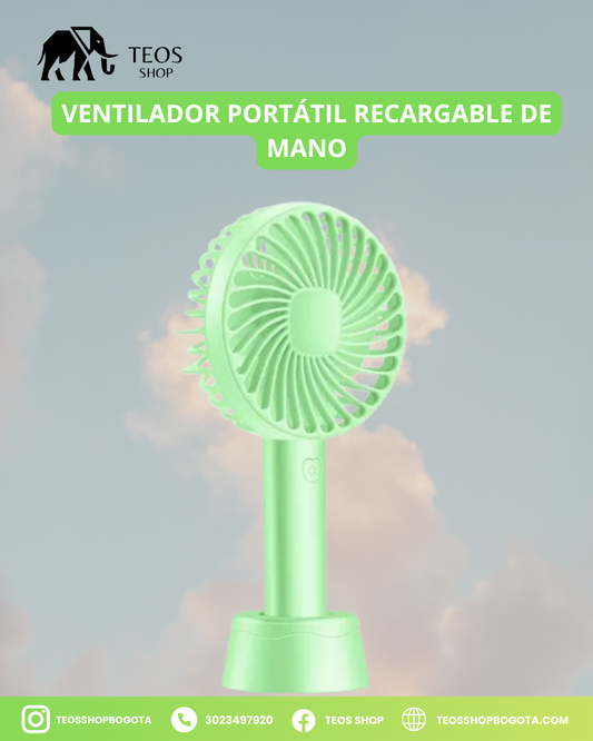 Ventilador portátil recargable de mano
