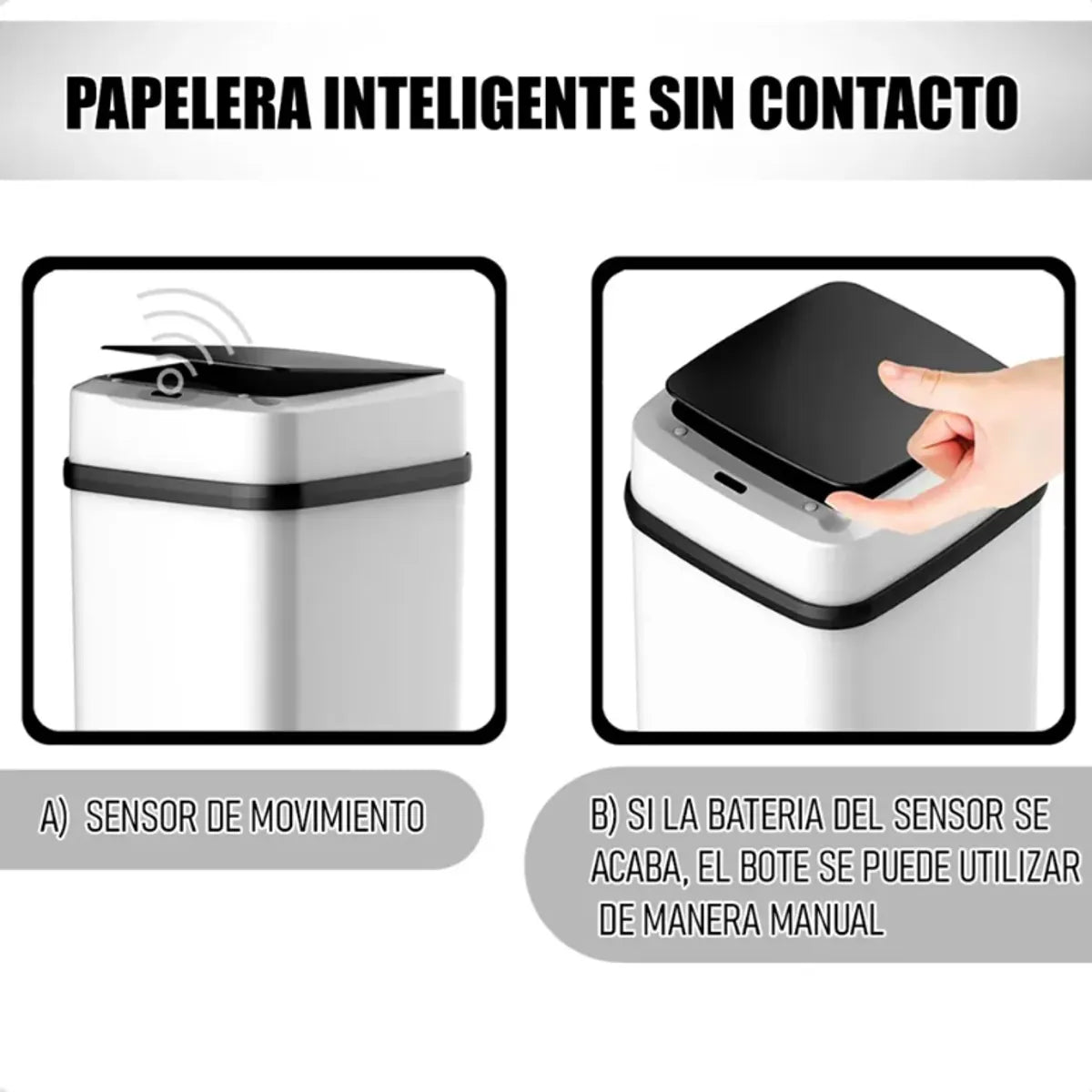 Caneca de basura inteligente con sensor
