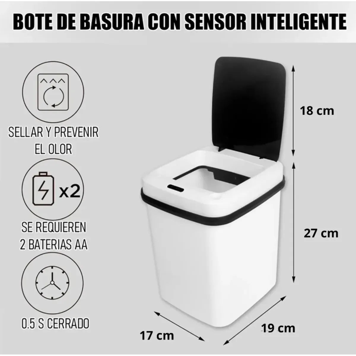 Caneca de basura inteligente con sensor