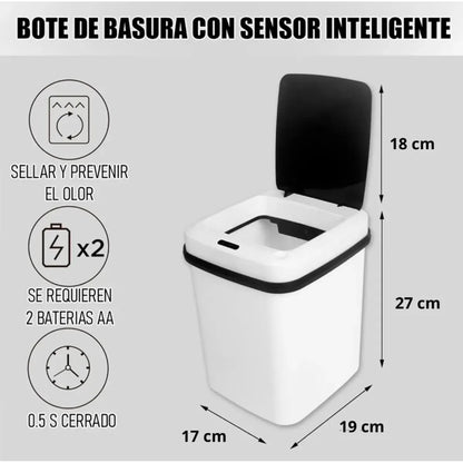 Caneca de basura inteligente con sensor